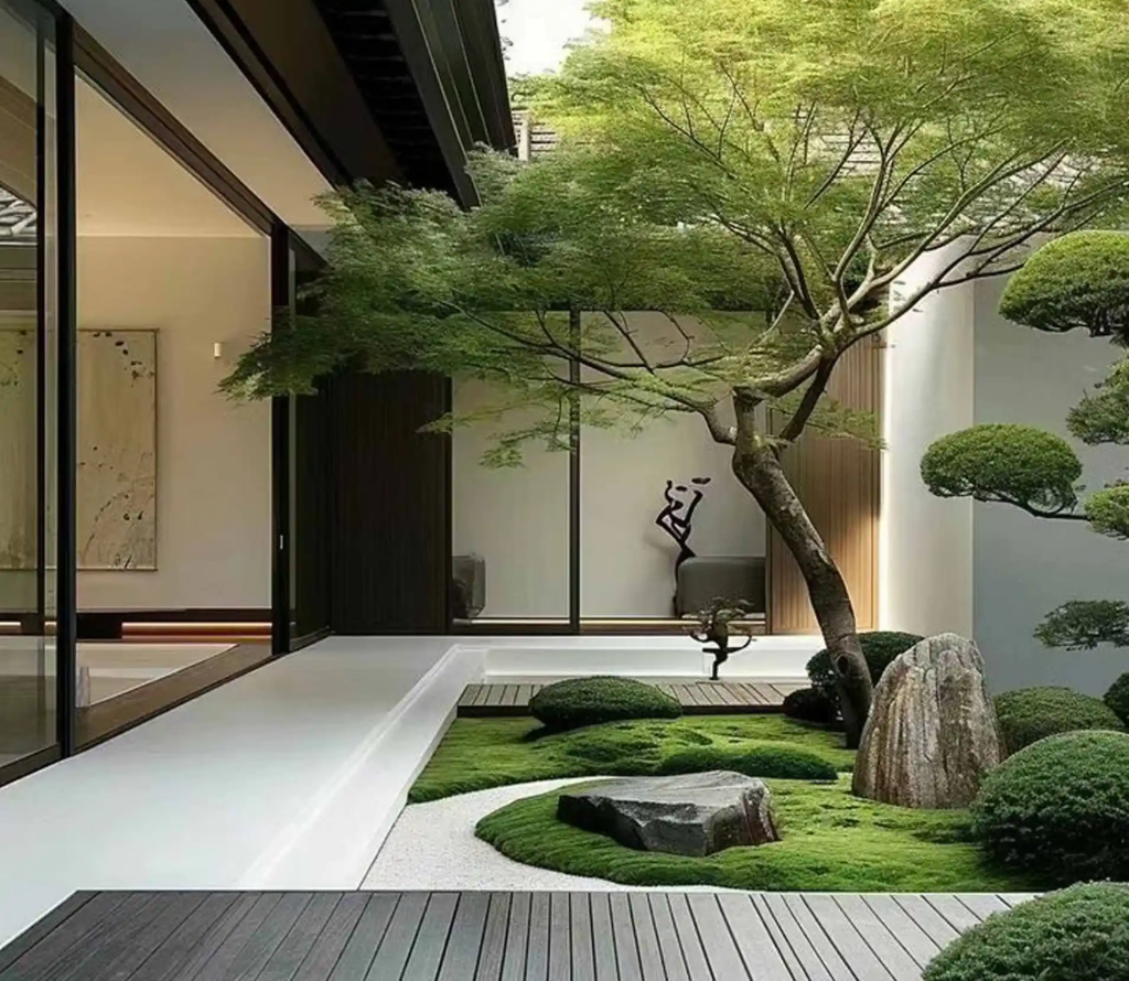 2026庭院人工费用行情一览 土建工与绿化工单日市场价完整明细 1 2026 庭院人工费用文章配图,新中式私家庭院完工实景,庭院造景施工案例